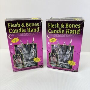 Lot Of 2 Vintage Halloween Flesh And Bones Blood Dripping Hand Candle